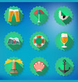 summer sea travel weekend trip flat icon set vector image