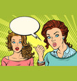 surprised woman reaction to girlfriend vector image