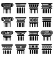 ancient rome architecture column icons vector image