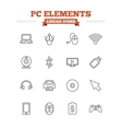computer elements linear icons set thin outline vector image vector image