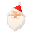 happy smiling santa claus head with red hat vector image