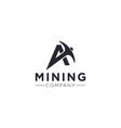 letter a mining logo icon design template vector image