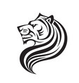 lion head in profile view - logo template vector image vector image