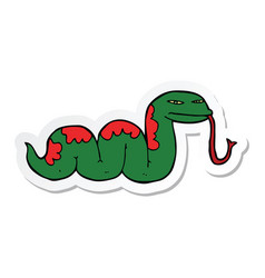 Sticker a cartoon slithering snake Royalty Free Vector Image