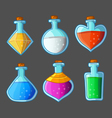collection of six magical bottles vector image