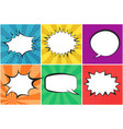 colorful speech bubbles on striped backgrounds vector image