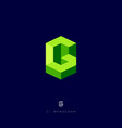 letter g like a green crystal logo web digital vector image