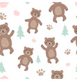 childish seamless pattern with cute bear creative vector image vector image