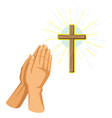 christian of hands folded in prayer vector image vector image