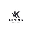 letter k mining logo icon design template vector image