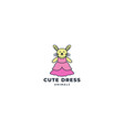 rabbit or bunny with beautiful dress cute cartoon vector image