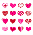 set of hand drawn hearts for you vector image
