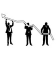 businessmen lifting graph vector image vector image