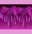 hot summer tropical leaves paper cut style vector image vector image