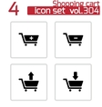 black shopping cart icons set vector image vector image