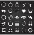 jewelry icons set on black background for graphic vector image
