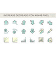increase decrease and arrow icon set design vector image