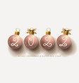 2022 happy new year golden pink bauble vector image