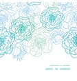 blue line art flowers horizontal frame seamless vector image vector image