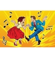 couple man and woman dancing vintage dance vector image vector image