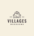 simple wood home village hipster logo design vector image vector image