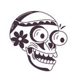 skeleton character skull with shocked expression vector image