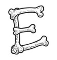 letter e made of bones sketch vector image vector image
