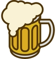overflowing beer mug vector image