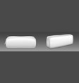 set of white makeup bags with zipper for cosmetics vector image vector image