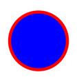 stop blue red circle background sign on white vector image vector image
