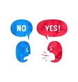 two people with different shapes cloud talk vector image