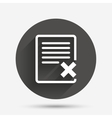 delete file sign icon remove document symbol vector image