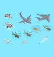 isometric military aviation air force set vector image vector image