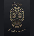 sugar skull day of the dead and halloween vector image