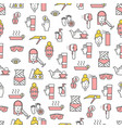 thin line art beauty seamless pattern vector image vector image