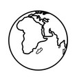 earth globe - facing africa - line art vector image vector image