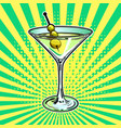 liquor alcohol cocktail pop art vector image