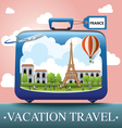 luggage and travel vacation to france vector image