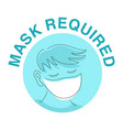 mask required sign - character in thin line vector image vector image