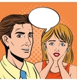 pop art design of man and woman cartoon vector image
