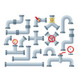 set pipes system and components vector image vector image