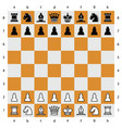 chess checker board with pieces vector image