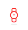 red linear wristwatch icon vector image vector image