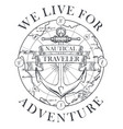 retro travel banner with a ship anchor and map vector image