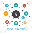 stock trading trendy web concept with icons vector image