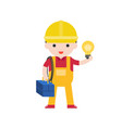 electrician cute character professional set flat vector image vector image