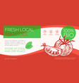 fresh local tomatoes label template abstract vector image