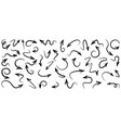 hand drawn arrow icon set isolated on white vector image