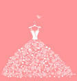 lace wedding dress vector image vector image