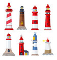 lighthouse cartoon port security ocean or sea vector image vector image